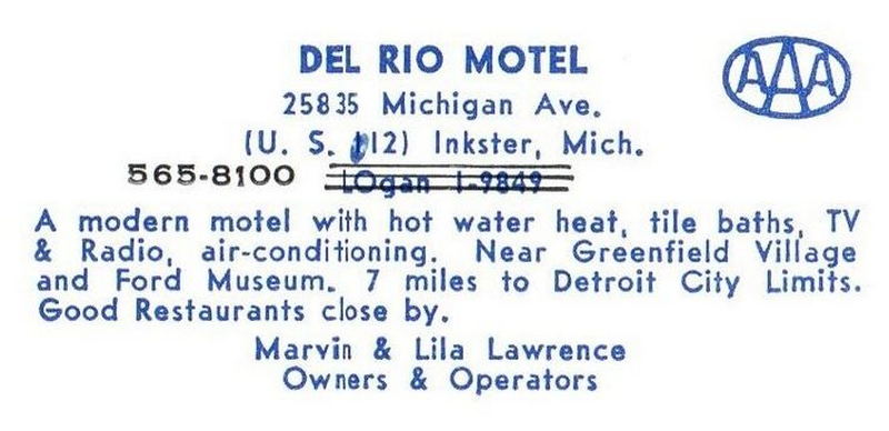 Del Rio Motel - Vintage Post Card (newer photo)